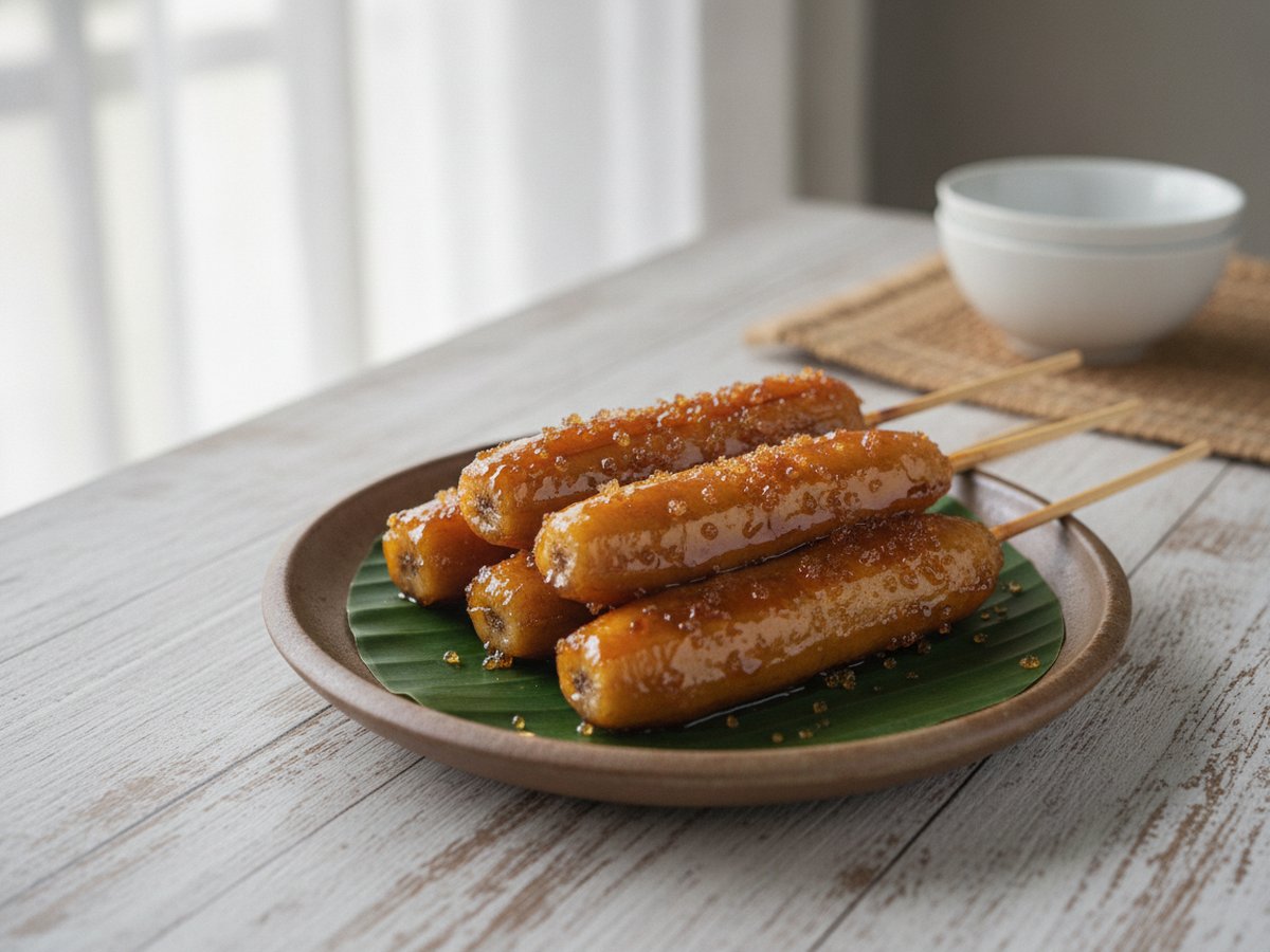 Banana Cue Recipe (Filipino Caramelized Saba Skewers)