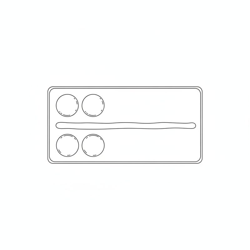 Line drawing of a rectangular board holding four round pieces of dough and one long thin rope of dough rolled out across the middle