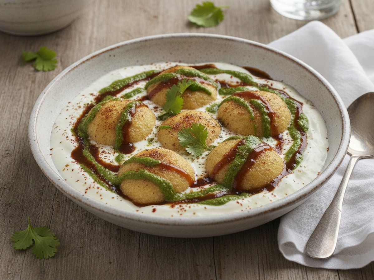 Dahi Bhalla (Soft Lentil Dumplings in Spiced Yogurt)