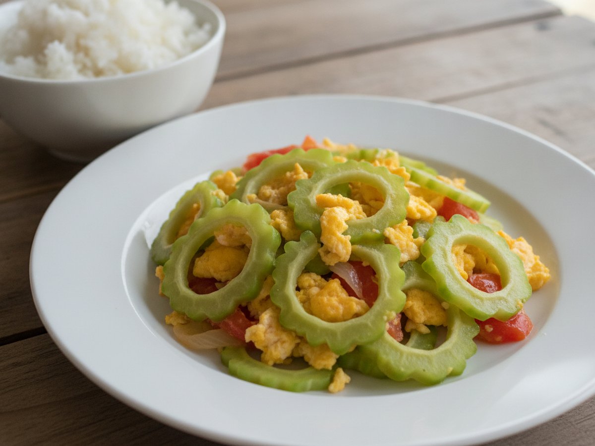 Ginisang Ampalaya (Filipino Bitter Melon with Egg)