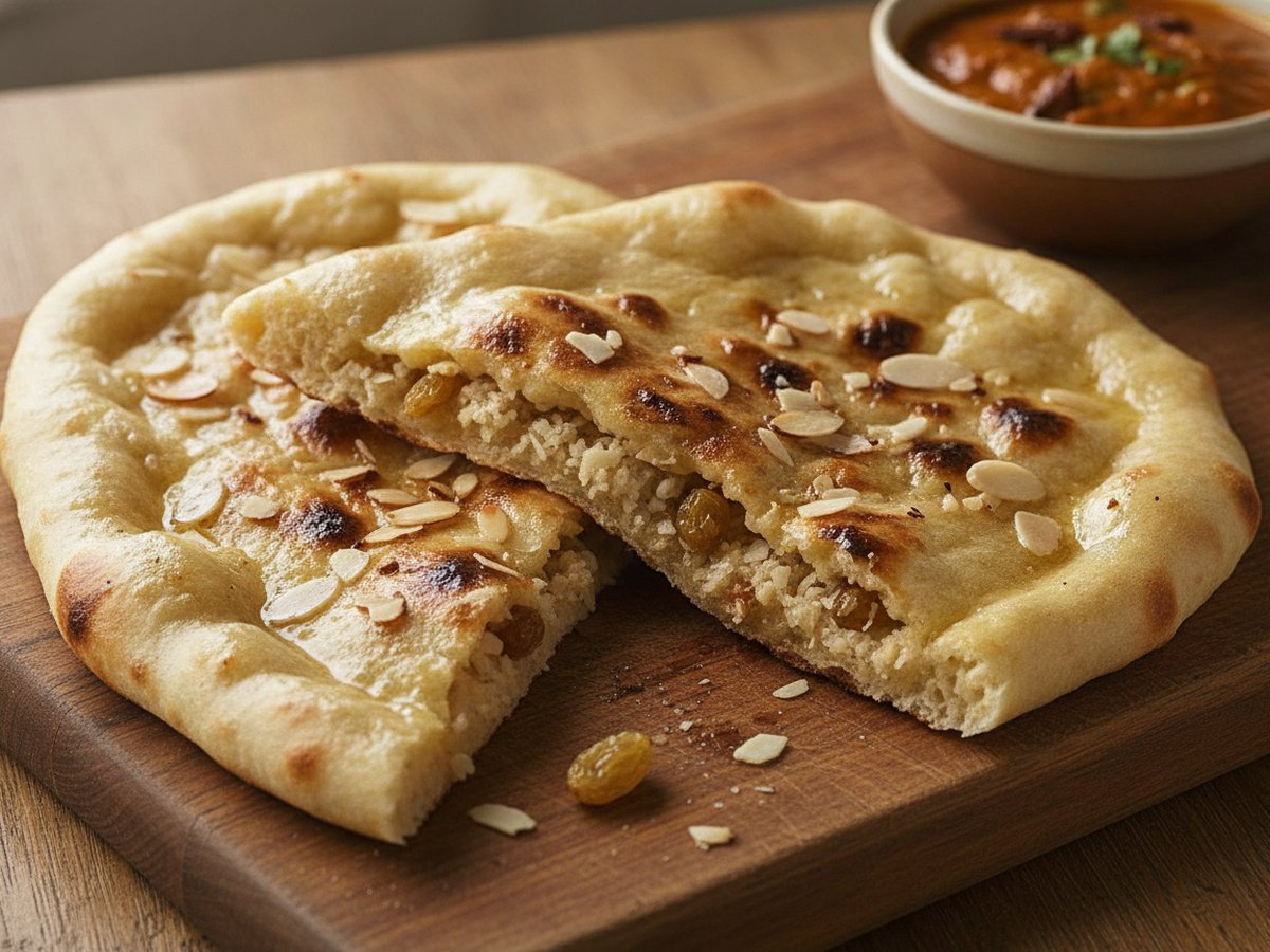 Peshwari Naan Recipe (Sweet Coconut and Almond Naan)